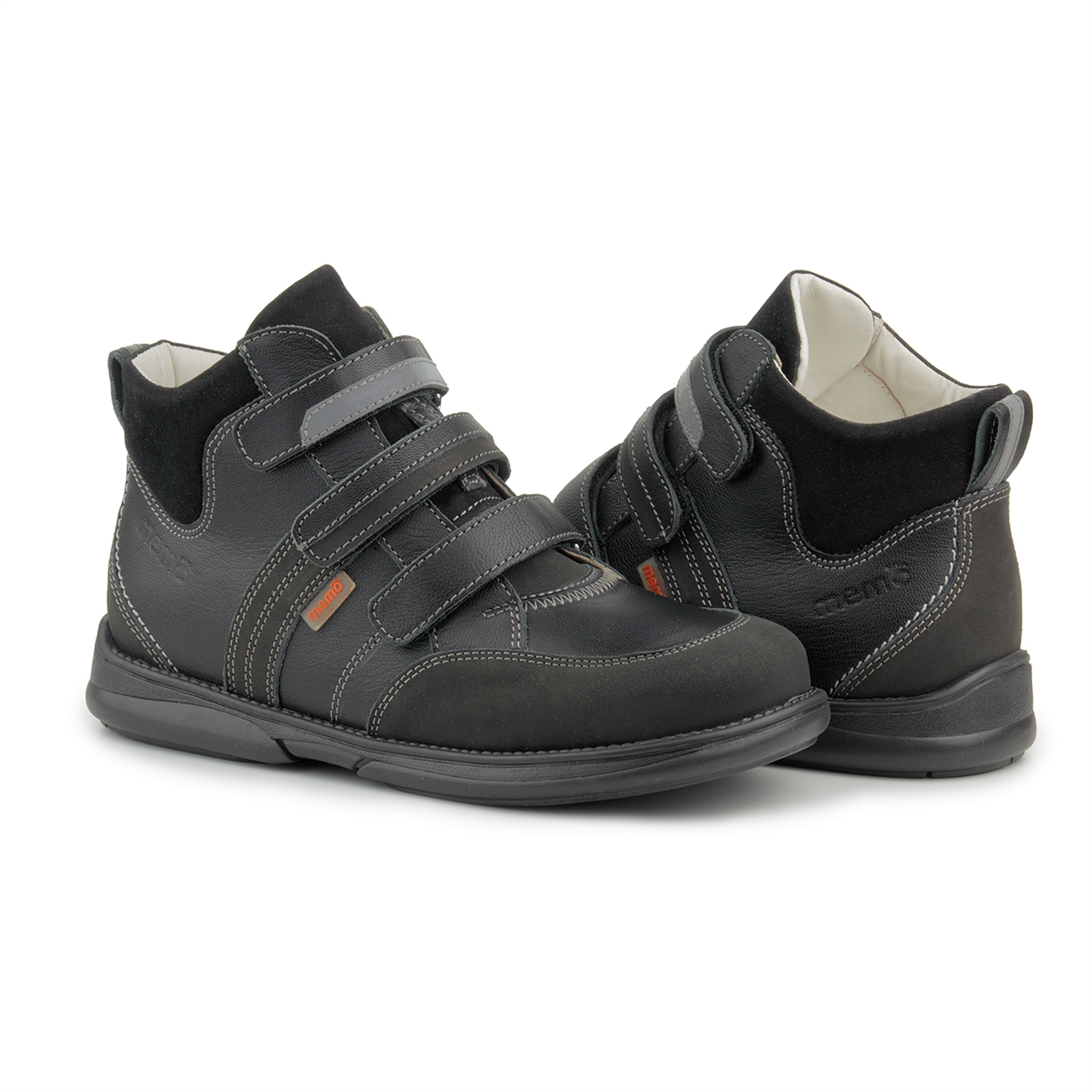 boys black velcro sneakers
