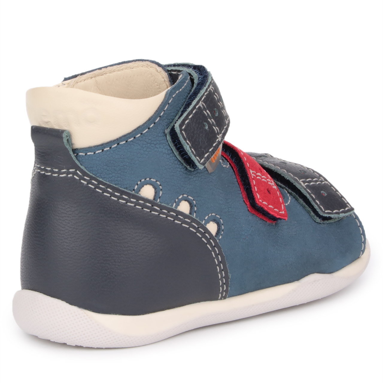 Memo Shoes. Memo Dino Navy Blue/Red First Walker Sandals — Orthopedic Shoes